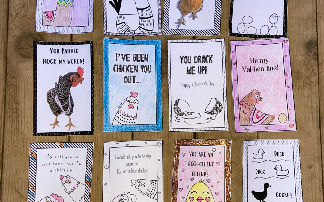 Free Printable Chicken Themed Valentines Cards